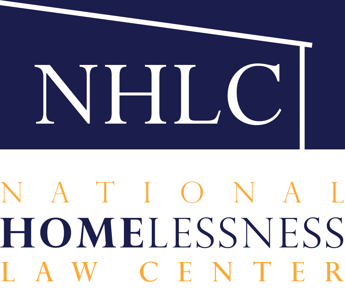 blue shape at top with white line suggesting roof line above the letters NHLC